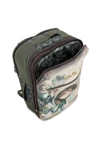 Beżowy Damski Plecak Podróżny Anekke Z Laleczką. Kolor: beżowy. Wzór: nadruk, haft. Styl: casual #7