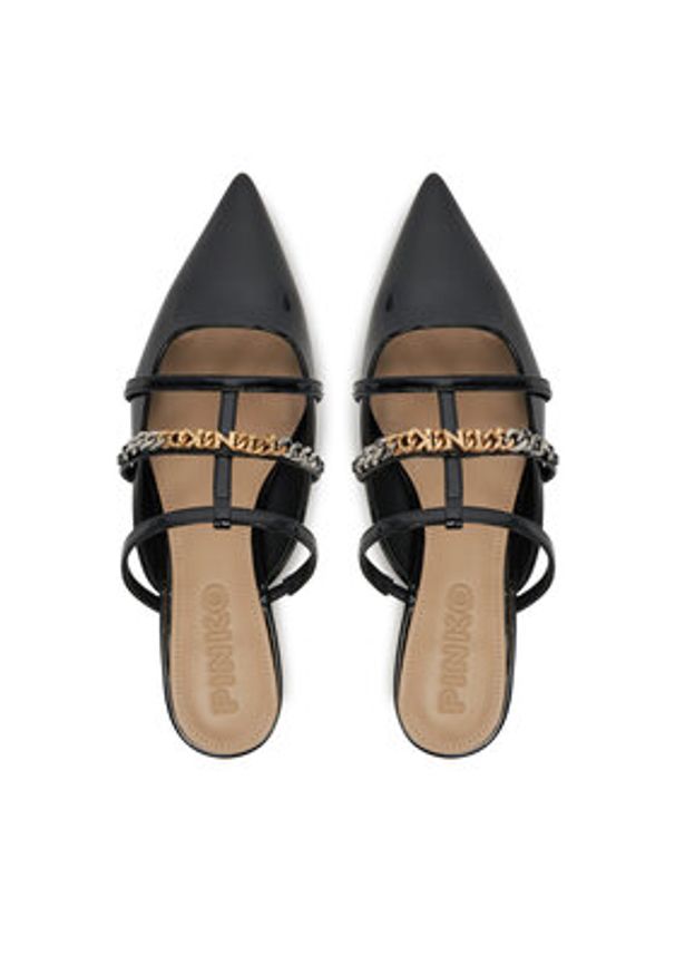 Pinko - PINKO Klapki Gianira 20 SD0275 E002 Czarny. Kolor: czarny. Materiał: skóra