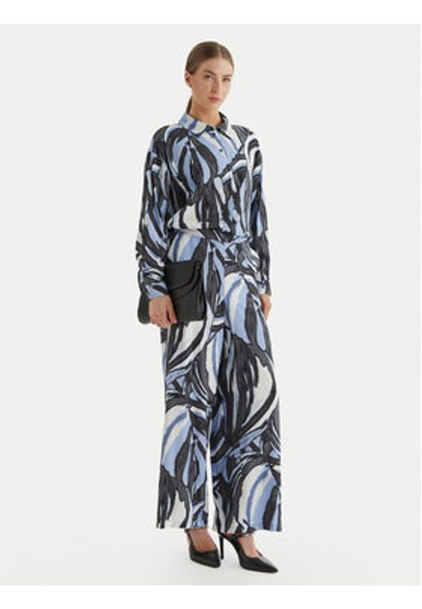 Vero Moda Spodnie materiałowe Vera 10338759 Niebieski Wide Leg. Kolor: niebieski. Materiał: wiskoza