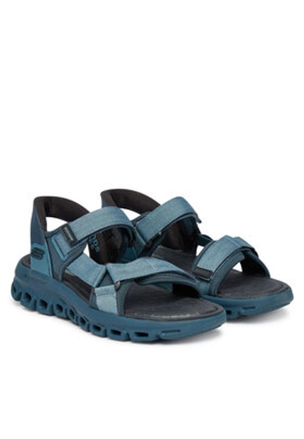 skechers - Skechers Sandały Glide Step Sandal 233382/BLU Granatowy. Kolor: niebieski. Materiał: materiał