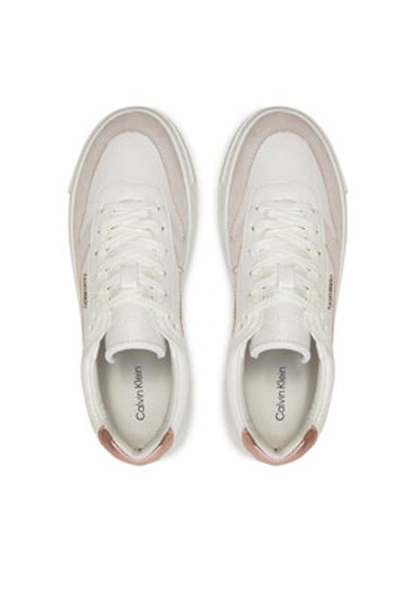 Calvin Klein Sneakersy Ff Cupsole Lace Up W/Ml Mix M HW0HW02125 Biały. Kolor: biały. Materiał: skóra