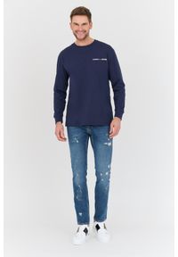Tommy Jeans - TOMMY JEANS Granatowy męski longsleeve, Rozmiar L. Kolor: niebieski. Długość rękawa: długi rękaw #4