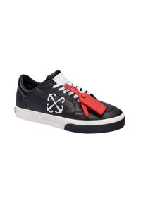 OFF-WHITE Czarne sneakersy New Low Vulcanized Leather. Kolor: czarny #5