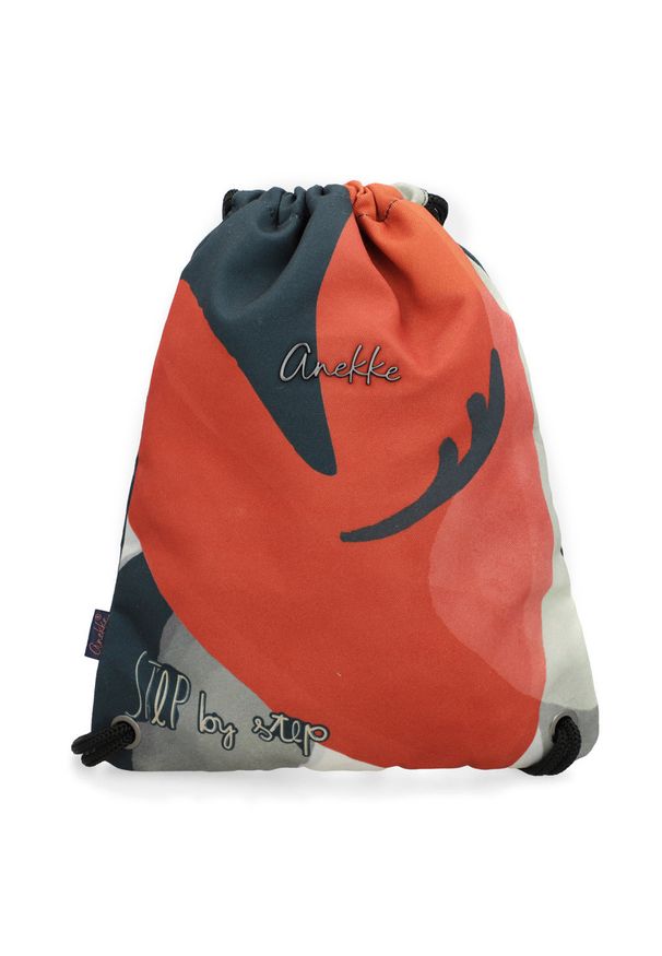 Worek damski Anekke, wykonany z lekkiego materiału tekstylnego z dekoracyjnym nadrukiem zamykany na ściągacz ze sznurkami, czerwony, 42474-002. Kolor: czerwony. Wzór: nadruk. Styl: casual, elegancki