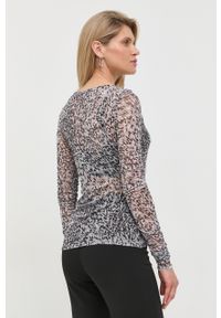 Patrizia Pepe longsleeve damski kolor szary. Kolor: szary. Materiał: materiał, dzianina. Długość rękawa: długi rękaw #4