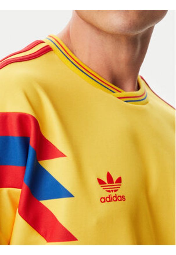Adidas - adidas Koszulka techniczna Colombia Away Jersey 1990 JN3713 Żółty Regular Fit. Kolor: żółty. Materiał: bawełna