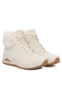 skechers - Skechers Botki Uno Rugged 167274/OFWT Écru. Materiał: skóra