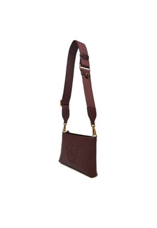 Pinko - PINKO Torebka Flat Horizontal Mini AI 25-26 104277 A29Q Bordowy. Kolor: czerwony. Materiał: skórzane