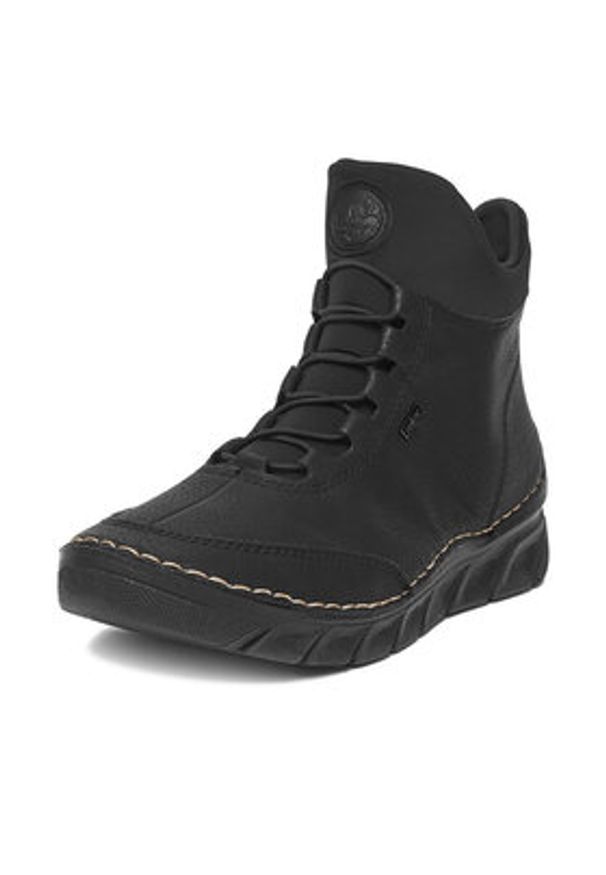 Rieker Trzewiki 55069-00 Czarny. Kolor: czarny. Materiał: materiał