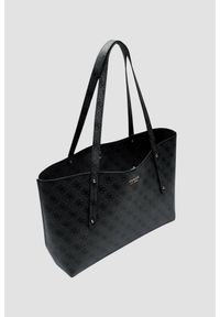 Guess - GUESS Szara damska shopperka Brenton. Kolor: szary. Materiał: skórzane. Styl: elegancki, casual
