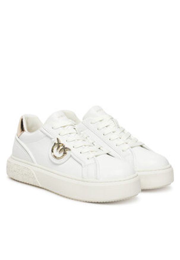 Pinko - PINKO Sneakersy Yoko 06 SS0041P087 Biały. Kolor: biały. Materiał: skóra