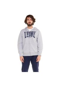 LEONE 1947 APPAREL - Męska zapinana na zamek bluza z kapturem Leone 1947 Apparel. Typ kołnierza: kaptur. Kolor: szary. Materiał: tkanina. Sport: fitness