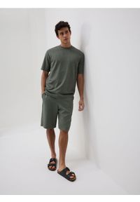 Reserved - Strukturalny t-shirt comfort fit - jasny zielony. Kolor: zielony. Materiał: dzianina