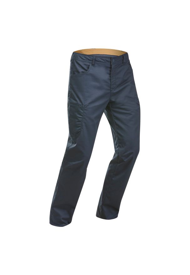 quechua - Spodnie turystyczne męskie Quechua NH500 Regular. Kolor: niebieski. Materiał: elastan, poliester, bawełna, materiał