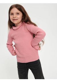 Sinsay - Sweter - różowy. Kolor: różowy. Materiał: dzianina, prążkowany