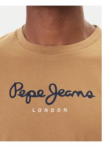 Pepe Jeans T-Shirt Eggo N PM509979 Beżowy Regular Fit. Kolor: beżowy. Materiał: bawełna #5