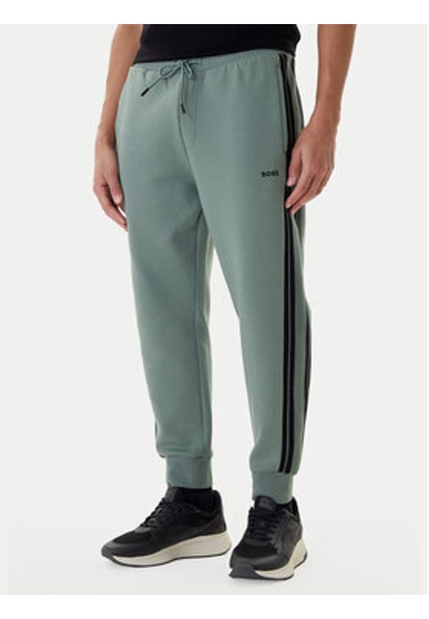 BOSS Dres 50543886 Zielony Regular Fit. Kolor: zielony. Materiał: bawełna