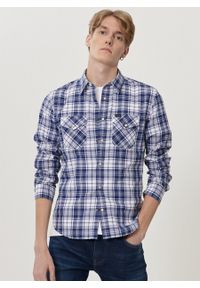 Lee - LEE CLEAN WESTERN SHIRT MĘSKA KOSZULA MATERIAŁOWA NAVY L644KJ35. Materiał: materiał