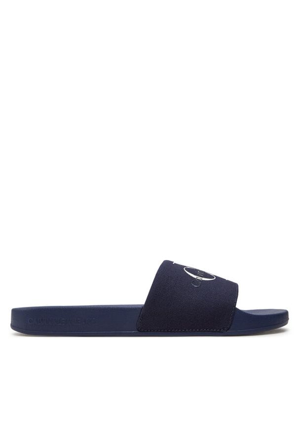 Calvin Klein Jeans Klapki Slide Monogram Co YM0YM00061 Granatowy. Kolor: niebieski. Materiał: materiał