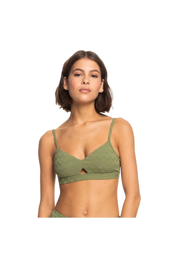 Roxy - Góra od stroju kąpielowego ROXY Current Coolness Bralette. Kolor: zielony