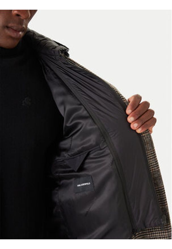 Karl Lagerfeld - KARL LAGERFELD Płaszcz wełniany 455733 554755 Szary Regular Fit. Typ kołnierza: dekolt w karo. Kolor: szary. Materiał: wełna, syntetyk