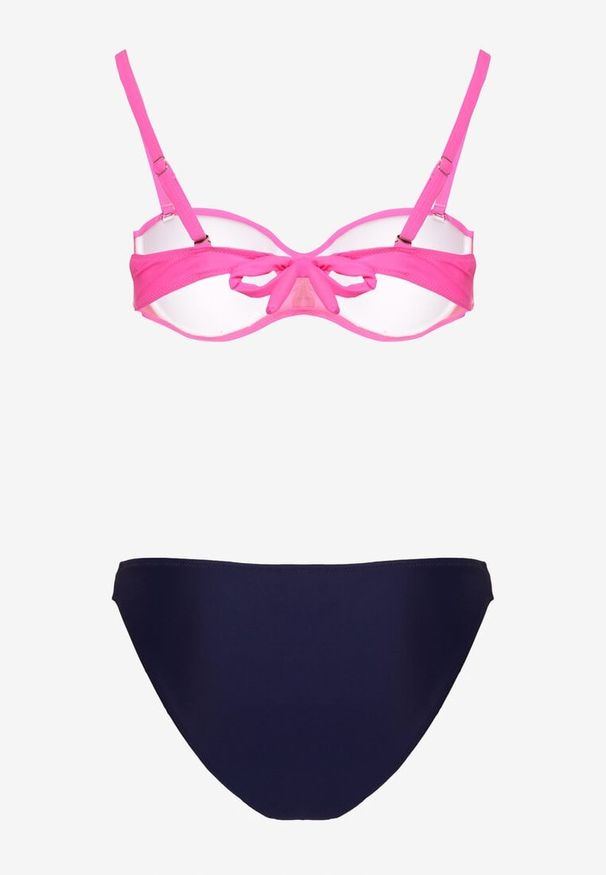 Born2be - Różowe Bikini Biustonosz z Marszczeniem i Majtki Typu Figi Sepeneva. Kolor: różowy