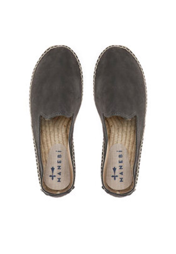 Manebi Espadryle Suede Flat Espadrilles W 1.0 C0 Szary. Kolor: szary. Materiał: zamsz, skóra