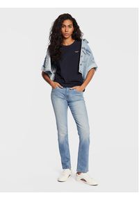 Pepe Jeans T-Shirt Wendy Chest PL505481 Granatowy Regular Fit. Kolor: niebieski. Materiał: bawełna