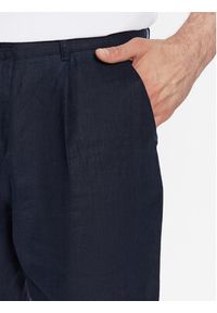 Sisley Spodnie materiałowe 4AGHSF02P Granatowy Slim Fit. Kolor: niebieski. Materiał: len