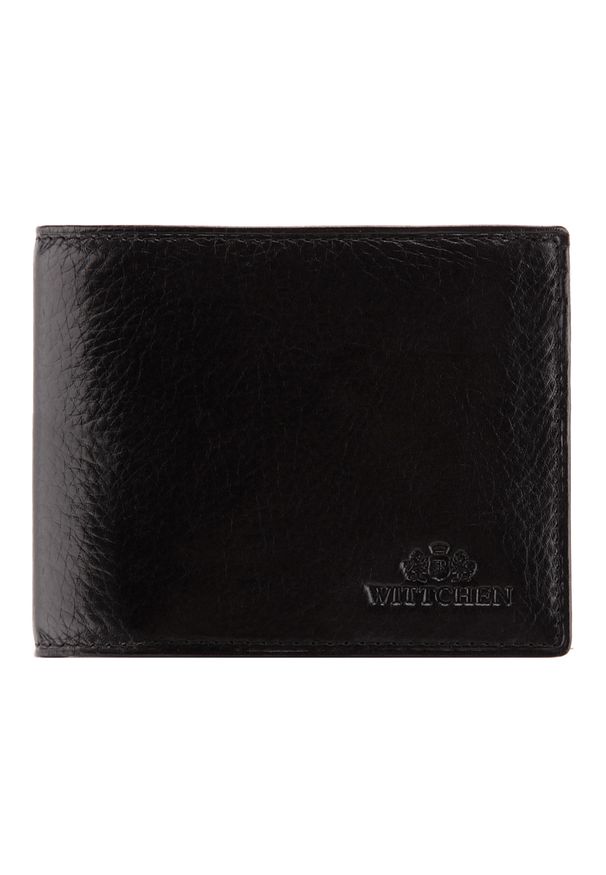 Wittchen - Męski portfel skórzany z rozkładanym panelem. Kolor: czarny. Materiał: skóra