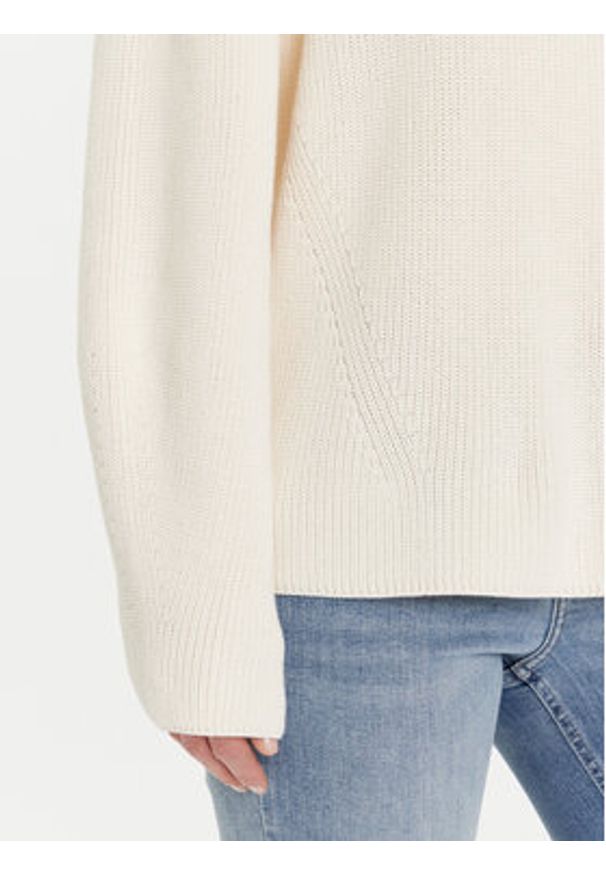 Tommy Jeans Sweter Badge DW0DW21676 Écru Relaxed Fit. Materiał: bawełna