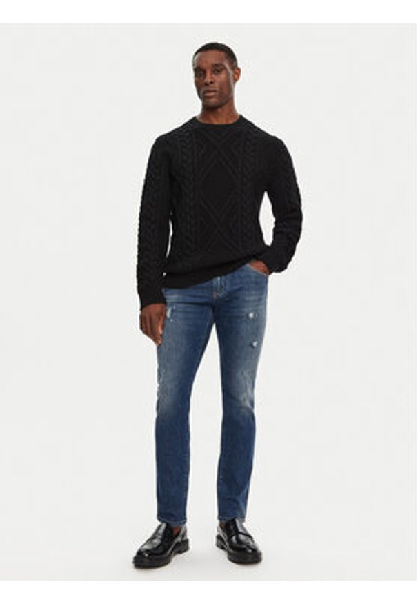 DOLCE & GABBANA - Dolce&Gabbana Sweter GXX02T JCVYE Czarny Regular Fit. Kolor: czarny. Materiał: wełna