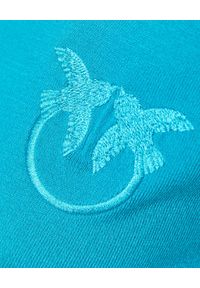 Pinko - PINKO - Niebieska bluza z logo Primato. Kolor: niebieski. Materiał: dresówka, wiskoza. Długość rękawa: długi rękaw. Długość: długie. Wzór: haft. Styl: elegancki #2