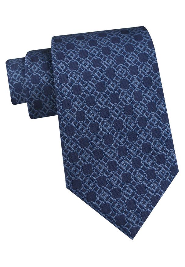 Krawat Męski - Angelo di Monti - Granatowy, Regularny Wzór. Kolor: niebieski. Materiał: tkanina. Styl: elegancki, wizytowy