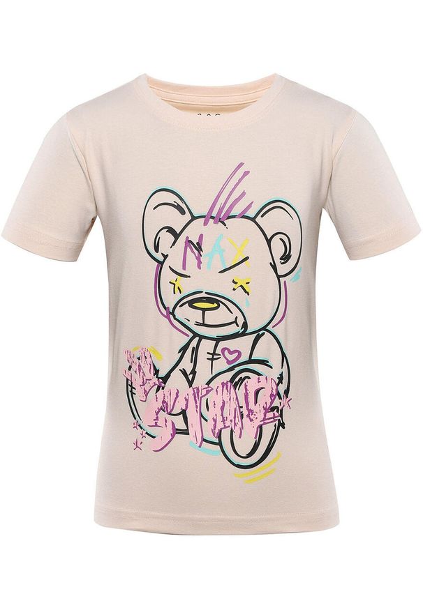 Naak - T-shirt Dziecięcy Nax Loreto 116-122 - Miękka Bawełna z Kolorowym Nadrukiem. Kolor: wielokolorowy. Materiał: bawełna, elastan. Wzór: kolorowy, nadruk