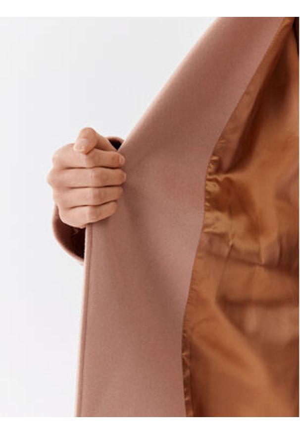 Calvin Klein Płaszcz wełniany K20K205496 Beżowy Regular Fit. Kolor: beżowy. Materiał: wełna