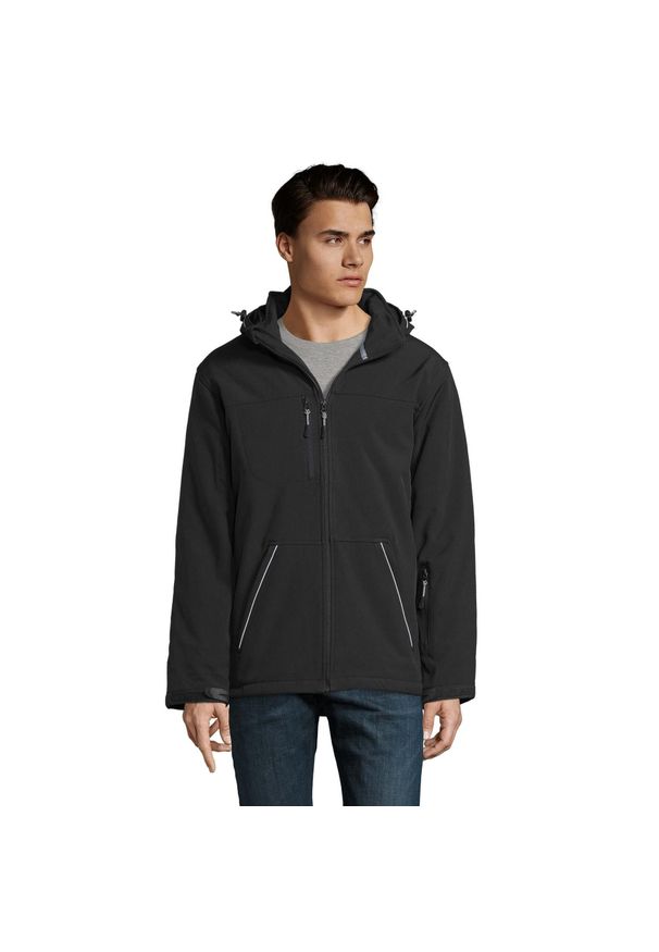 SOL'S - Męska Kurtka Rock Padded Soft Shell Jacket. Kolor: czarny