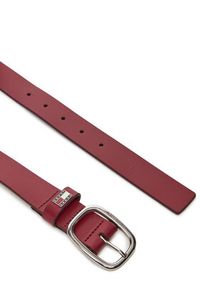 Tommy Jeans Pasek Damski Tjw Oval 3.0 AW0AW15836 Czerwony. Kolor: czerwony. Materiał: skóra