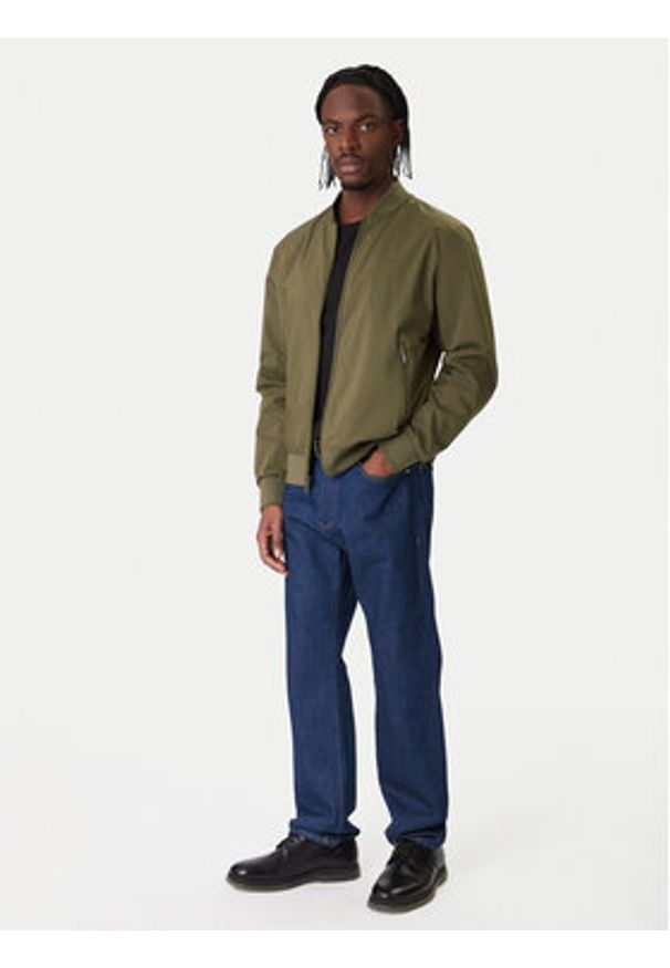 Calvin Klein Kurtka bomber LV040FM512 Khaki Regular Fit. Kolor: brązowy. Materiał: syntetyk
