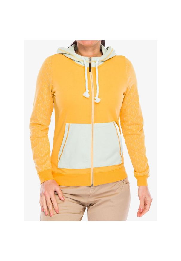 EDELRID - Bluza z kapturem damska Edelrid Bege Zip Hoody. Typ kołnierza: kaptur. Kolor: żółty