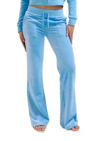 Juicy Couture - JUICY COUTURE Błękitne damskie spodnie dresowe Del Ray Pocketed Pant, Rozmiar M. Kolor: niebieski. Materiał: dresówka #5