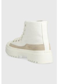 Levi's® - Levi's trampki Patton S damskie kolor biały. Okazja: na spotkanie biznesowe. Nosek buta: okrągły. Zapięcie: sznurówki. Kolor: biały. Materiał: materiał, włókno, guma. Obcas: na platformie. Styl: biznesowy #5