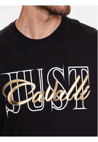 Just Cavalli T-Shirt 74OBHF17 Czarny Regular Fit. Kolor: czarny. Materiał: bawełna