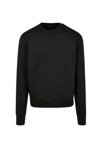 BUILD YOUR BRAND - Męska Bluza Oversize Premium Z Okrągłym Dekoltem. Kolor: czarny
