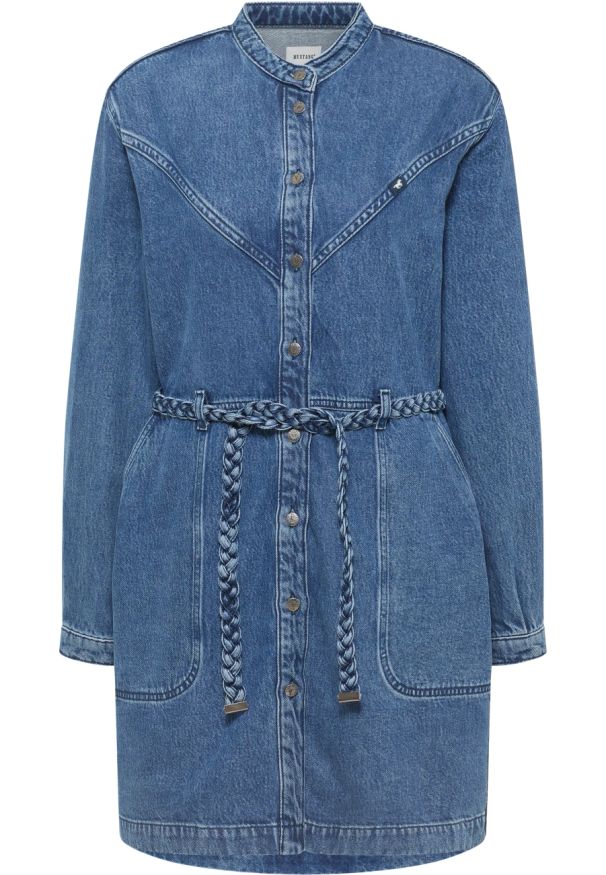 Damska Sukienka Mini Mustang Style Paola Dress Denim Blue 1015586 5000 500. Materiał: denim. Długość: mini