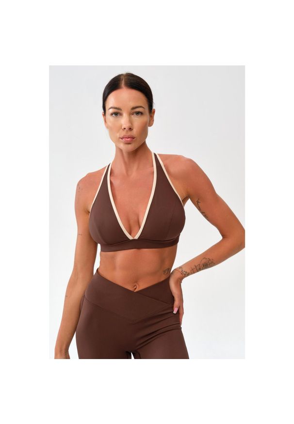 ROUGH RADICAL - Stanik sportowy fitness Rough Radical Mocha Active Sports Bra. Kolor: brązowy. Sport: fitness