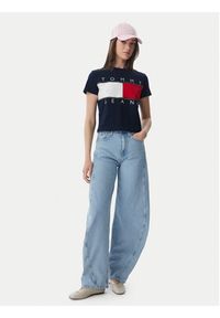 Tommy Jeans T-Shirt Flag DW0DW22818 Granatowy Regular Fit. Kolor: niebieski. Materiał: bawełna #3