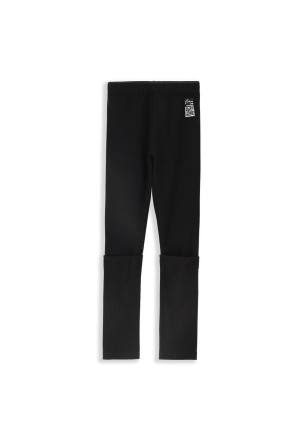 Legginsy dziecięce turystyczne ocieplane prążkowane Lemon Explore ZL4 czarne. Kolor: czarny. Materiał: elastan, poliester, bawełna. Sezon: zima. Styl: sportowy