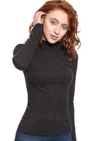 Lee - DAMSKI SWETER LEE FUNNEL NECK LS BLACK L42BWD01. Kolor: szary