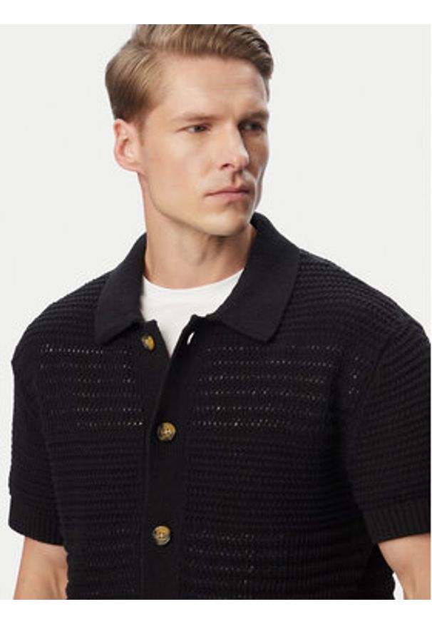 Tommy Jeans Koszula Crochet DM0DM23373 Czarny Regular Fit. Kolor: czarny. Materiał: syntetyk